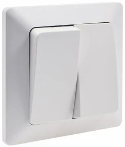 MILOS Serien-Schalter 2-fach Weiß Matt 250V~/ 10A, Inkl. Rahmen, UP