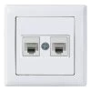 Mutlusan Daria Datenbuchse 2-fach CAT6 Internet Netzwerk Weiss