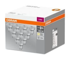 Osram 10er-Pack GU10 LED Birne Base 4,3W 350Lm Glas Warmweiss
