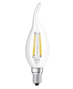 OSRAM LED Kerzenlampe Superstar Plus Windstoß E14 Filament 3,4W 470lm Warmweiss 2700K Dimmbar 90Ra Wie 40W