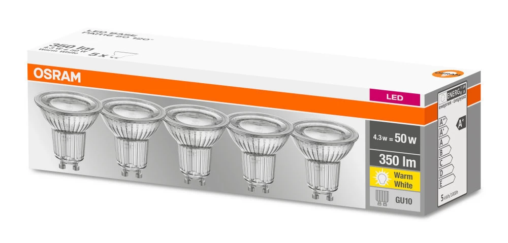 OSRAM LED Strahler BASE PAR16 50 36° 4.3W GU10 Klar Warmweiss Wie 50W 1 OSRAM LED Strahler BASE PAR16 50 36° 4.3W GU10 Klar Warmweiss Wie 50W