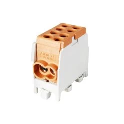 Pollmann Hauptleitungs-Abzweigklemme Für Tragschienen 1/2 M2 Braun