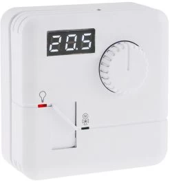 Raumtemperatur-Regler Thermostat "RT-55" 7A, Weißes LED-Display, 5-30°C, 110-230V