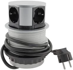 Schreibtisch-Einbausteckdose 4x Versenkbar, 4x Schutzkontakt-Steckd. -Philips Store schreibtisch einbausteckdose 4x versenkbar 4x schutzkontakt steckd2