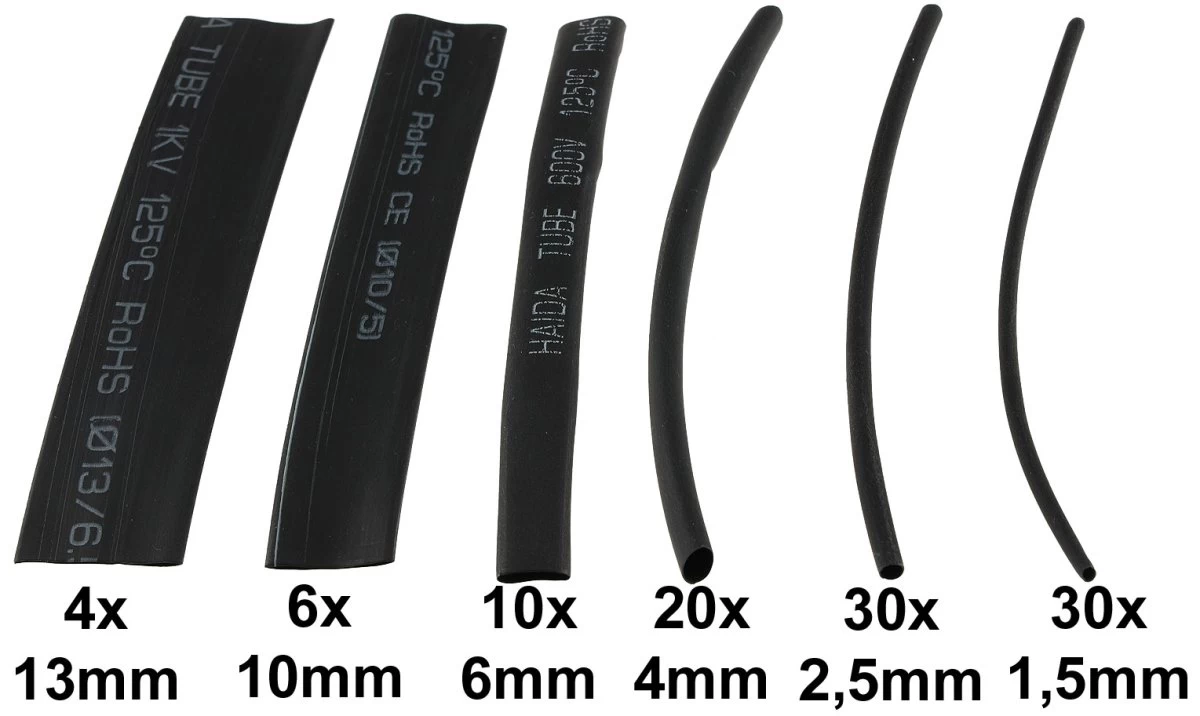 Schrumpfschlauch-Sortiment, 100-teilig In Praktischer Box, Schwarz 3 Schrumpfschlauch-Sortiment, 100-teilig In Praktischer Box, Schwarz – Bild 3