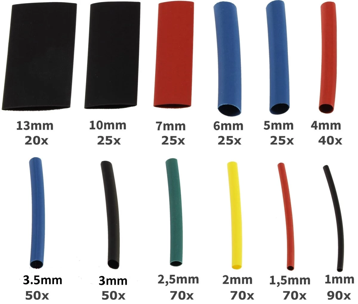 Schrumpfschlauch-Sortiment, 560-teilig In Plastikbox, Ratio 2:1, Bunt 2 Schrumpfschlauch-Sortiment, 560-teilig In Plastikbox, Ratio 2:1, Bunt – Bild 2