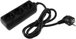 Steckdosenleiste 3-fach Schwarz