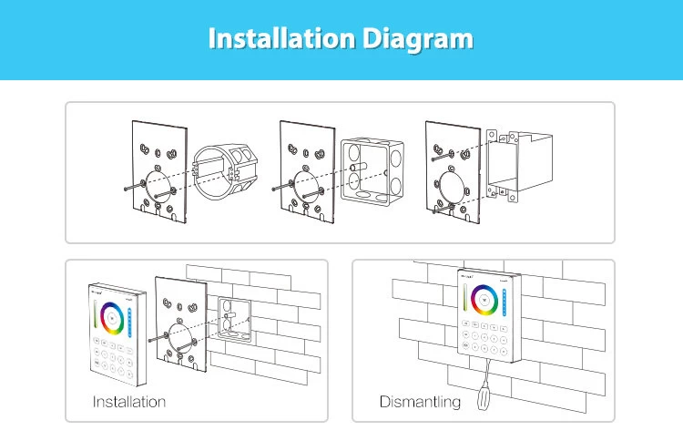 Synergy 21 LED Fernbedienung Smart Panel RGB-WW (RGB-CCT) 8 Zonen *Milight/Miboxer* 4 Synergy 21 LED Fernbedienung Smart Panel RGB-WW (RGB-CCT) 8 Zonen *Milight/Miboxer* – Bild 4