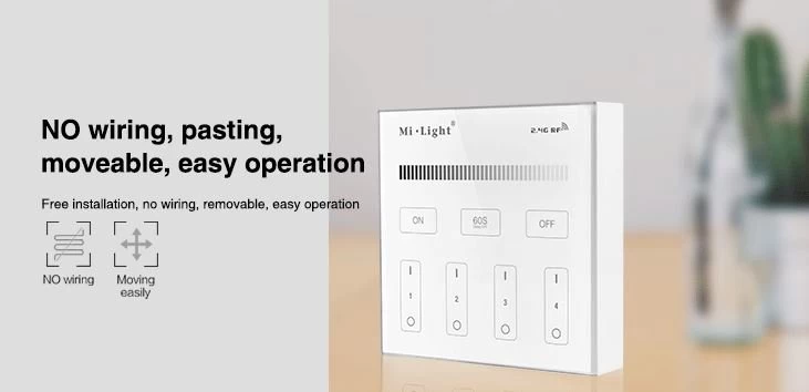 Synergy 21 LED Fernbedienung Smart Panel Single Color 4 Zonen *Milight/Miboxer* 4 Synergy 21 LED Fernbedienung Smart Panel Single Color 4 Zonen *Milight/Miboxer* – Bild 4