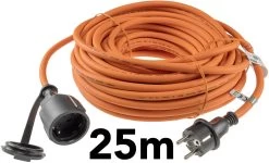 Verlängerungskabel 25m, IP44, Orange H07RN-F 3G1,5 , Stecker / Kupplung